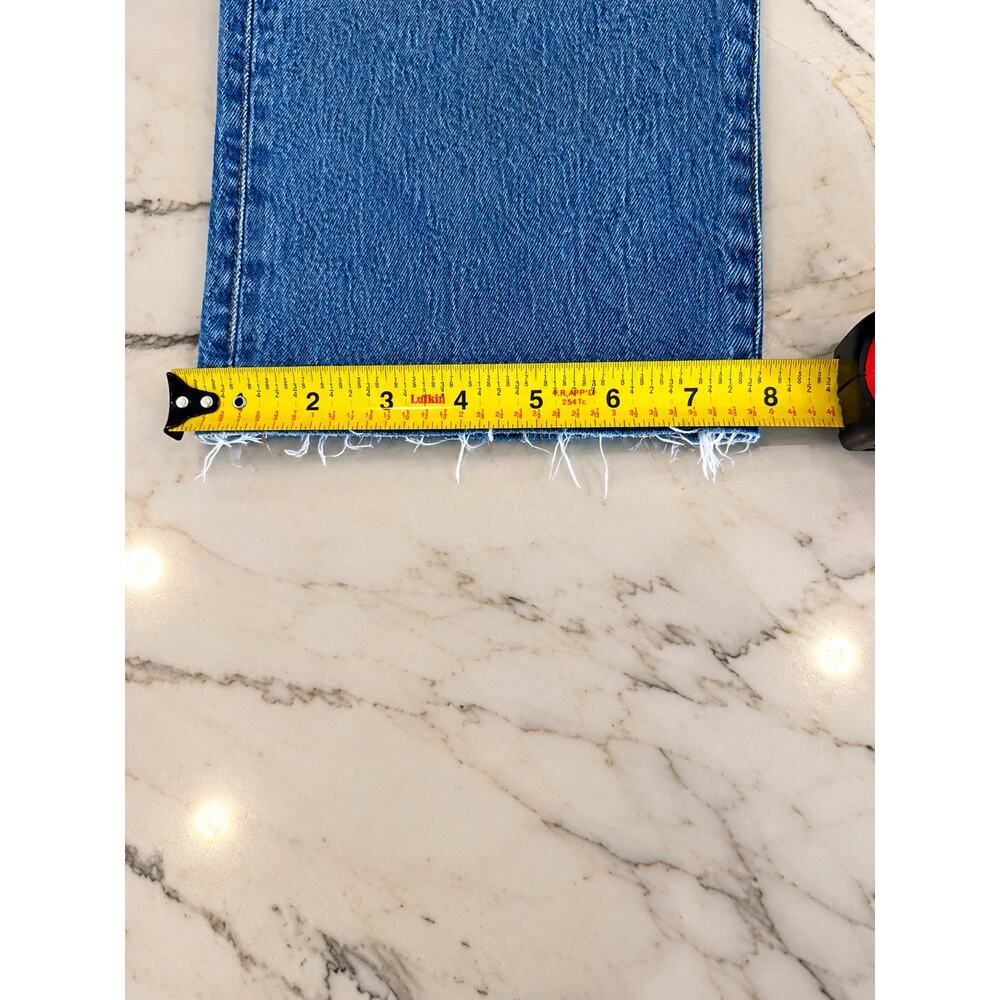 90s Minimalist Capsule Raw Hem Madewell Perfect Vintage Straight Crop Jeans 27 - Picture 11 of 14